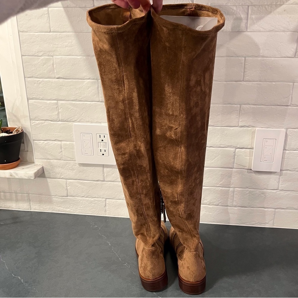 NWT Antonio Melani sz 6 Aleenna brown microsuede OTK boots - Picture 6 of 16